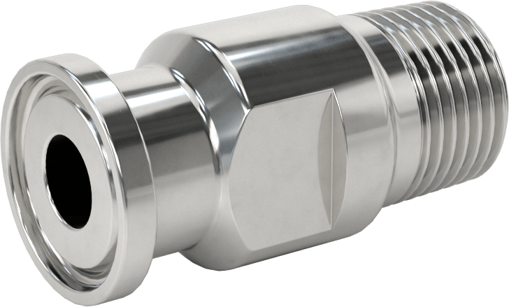 Yüksek Parlaklıkta Hızlı Sıkıştırmalı Sıhhi Boru Bağlantı Elemanı, 1/2" Dış Çaplı Boru x 1/2 NPT Erkek için 316L Paslanmaz Çelik Adaptör