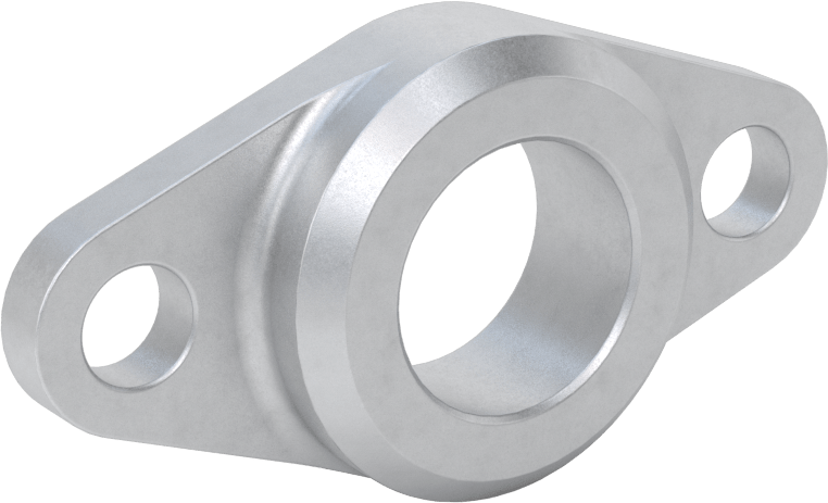 İki Cıvatalı Flanş Montajlı Hazır Montajlı Rulman Muhafazası, 16 mm Rulman Genişliği için, 24 mm Rulman Dış Çapı için, 83 mm Toplam Uzunluk