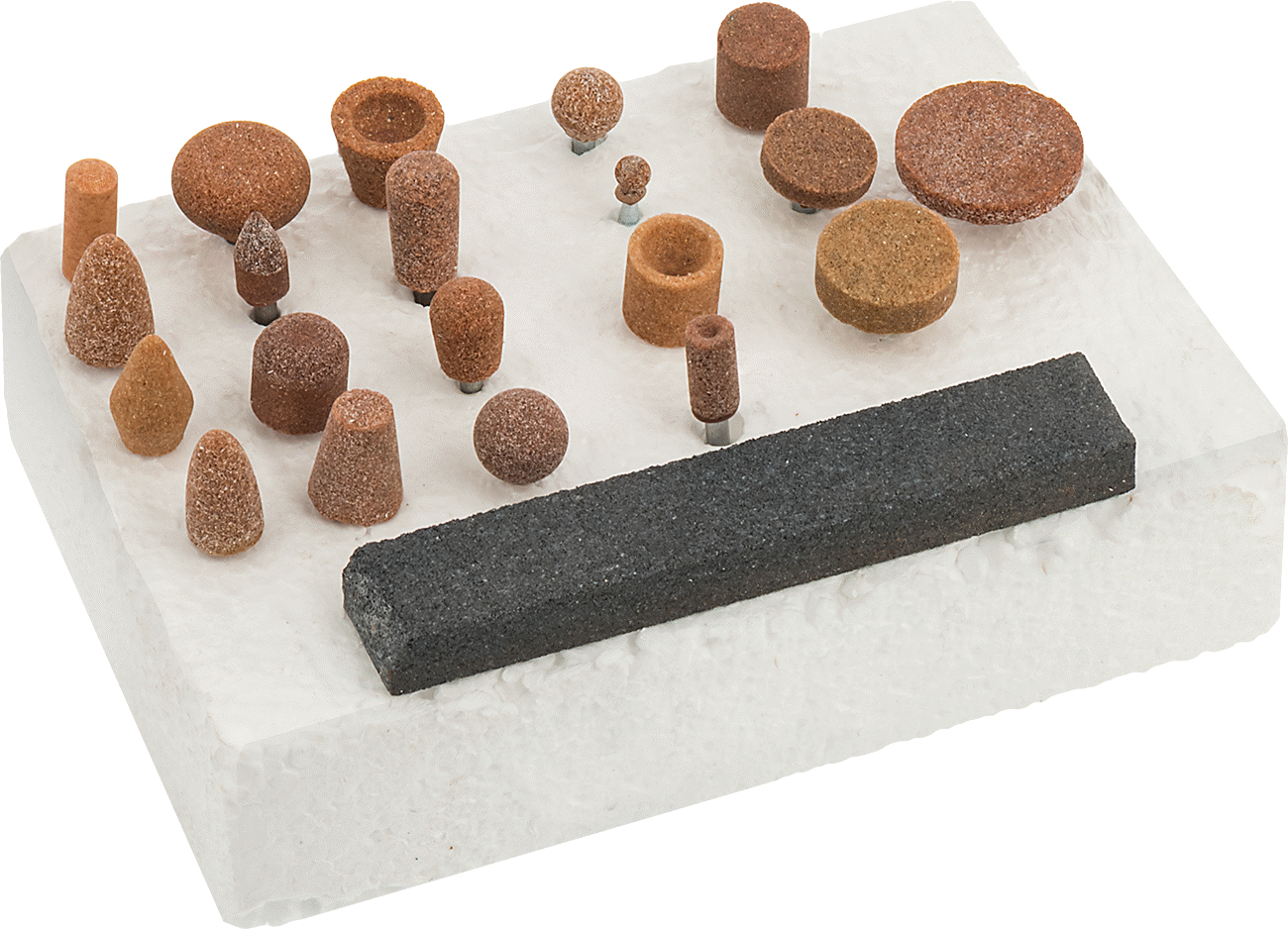 Çelik ve Demir için Taşlama Ucu Seti, 1/8" Şaft Çapı, 20 Parça