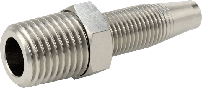Hava ve Su için 303 Paslanmaz Çelik Vidalı Hortum Bağlantı Elemanı, Dişli Erkek Hortum Bağlantısı, 1/4" ID, 1/4 NPT Uç