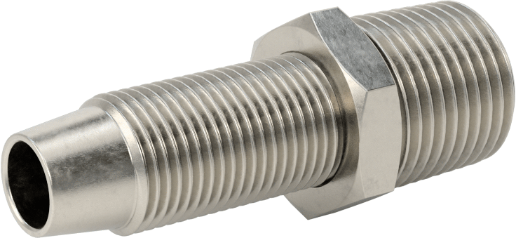 Hava ve Su için 303 Paslanmaz Çelik Vidalı Hortum Bağlantı Elemanı, Dişli Erkek Hortum Bağlantısı, 1/2" ID, 1/2 NPT Uç