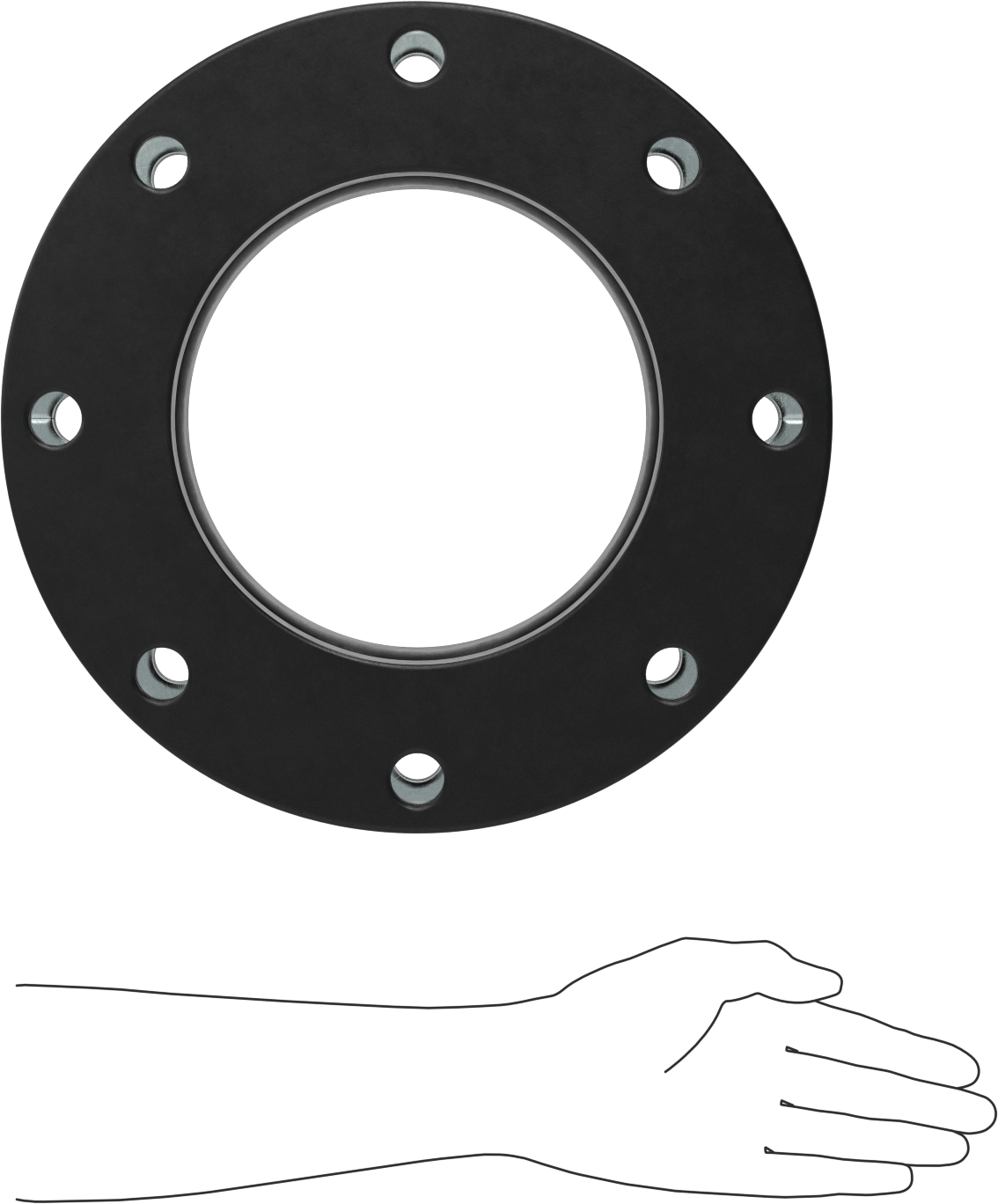 Sızdırmaz Flanşlı Uçlu Genleşme Derzi, Plastik Boru için, EPDM Kauçuk, 13-1/2" Flanş Dış Çapı