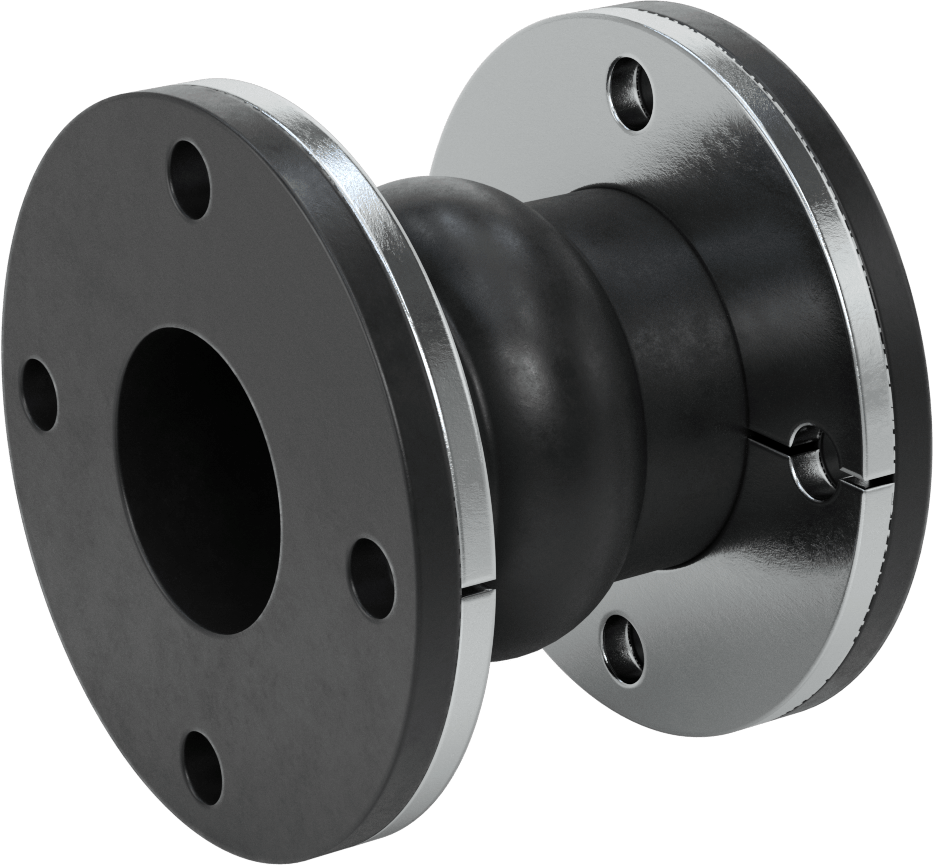 Sızdırmaz Flanşlı Uçlu Genleşme Derzi, Metal Boru için, Astarlı Neopren, 7-1/2" Flanş Dış Çapı
