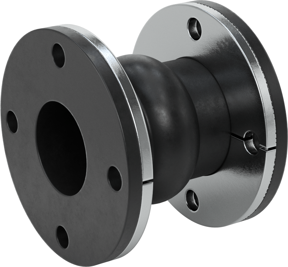 Sızdırmaz Flanşlı Uçlu Genleşme Derzi, Metal Boru için, Neopren Kauçuk, 7-1/2" Flanş Dış Çapı