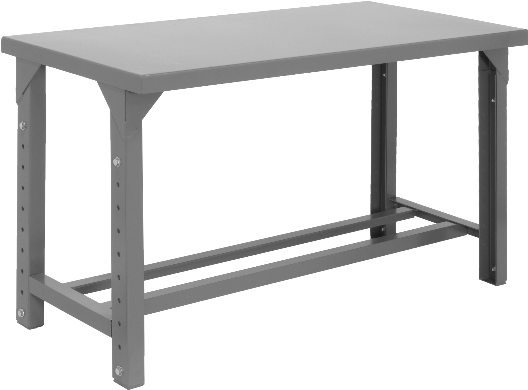 Ağır Hizmet Tipi Yüksekliği Ayarlanabilir Çelik Masa, Sabit, 48“ Genişlik x 24” Derinlik