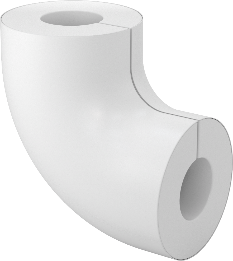 PVC Boru Yalıtım Kılıfı, 90 Derece Dirsek, 2-3/8" Yalıtım Dış Çapı için
