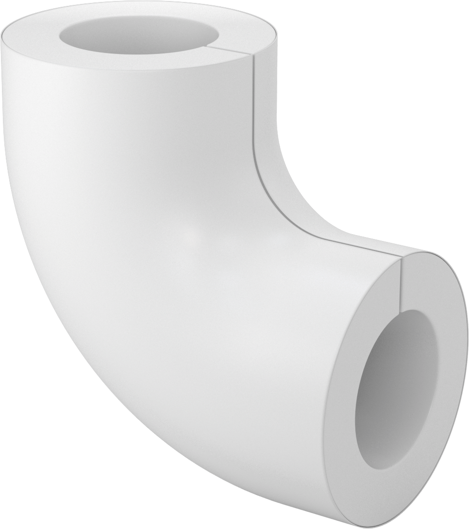 PVC Boru Yalıtım Kılıfı, 90 Derece Dirsek, 3-7/8“ ila 4-1/8” Yalıtım Dış Çapı için