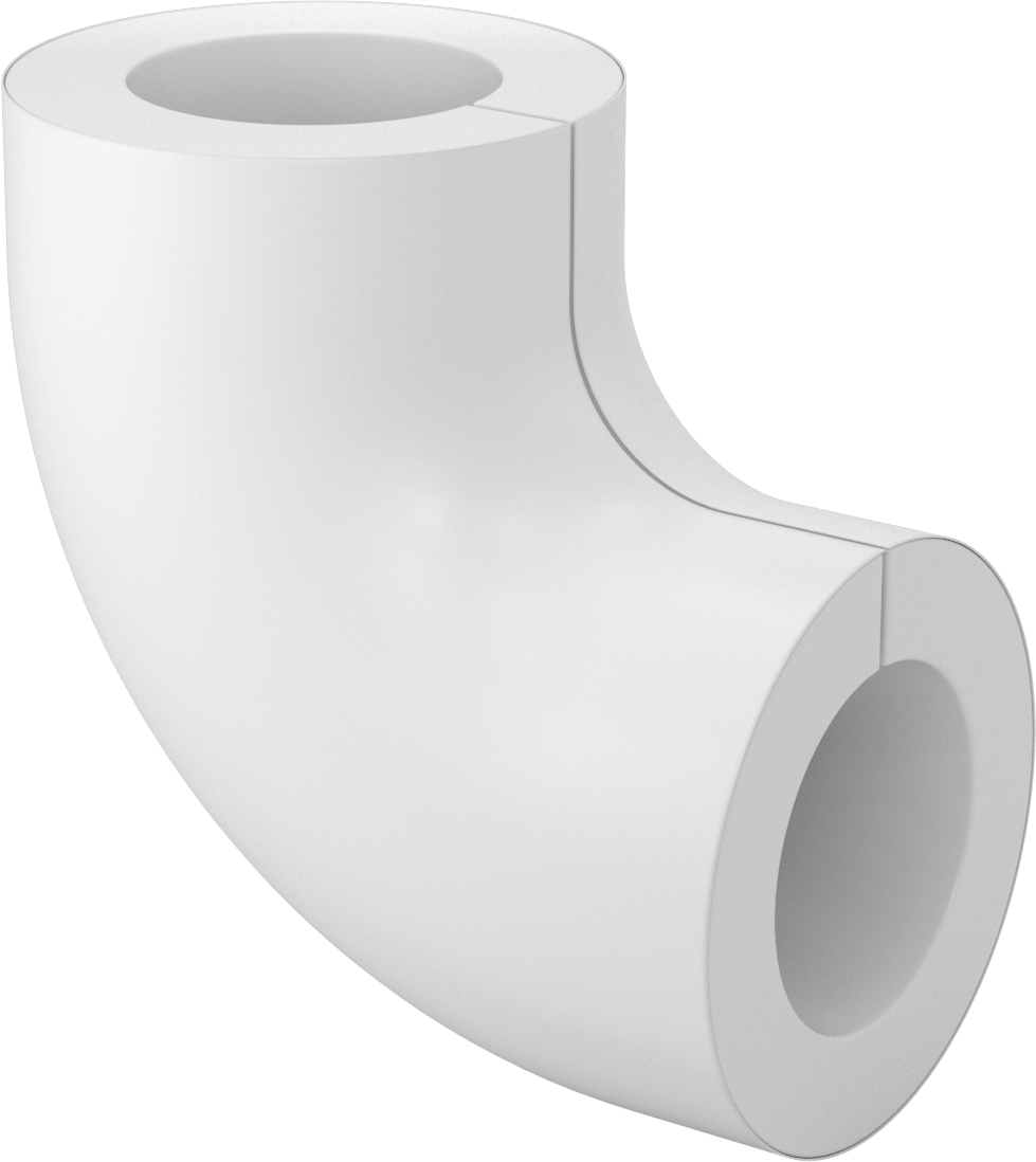 PVC Boru Yalıtım Kılıfı, 90 Derece Dirsek, 4-3/8“ ila 4-5/8” Yalıtım Dış Çapı için