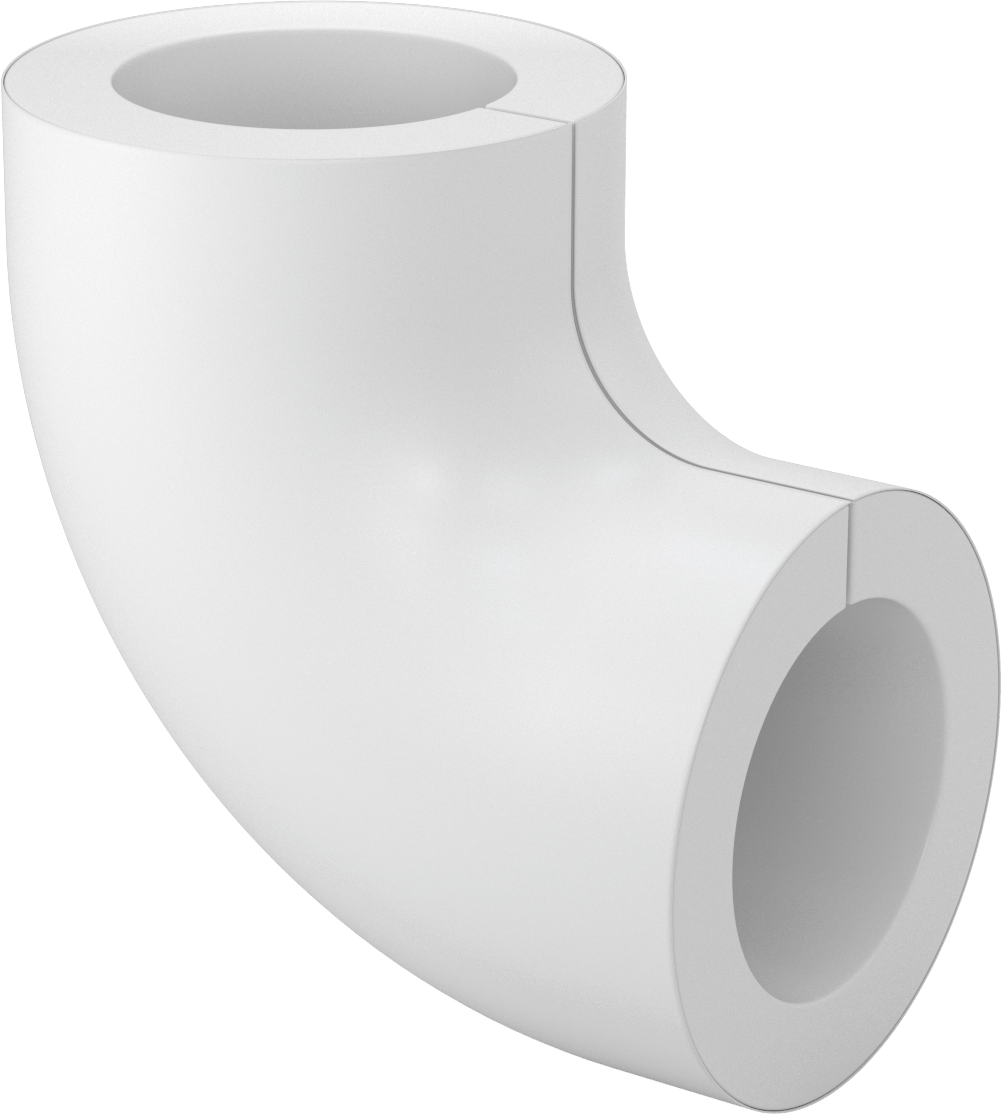PVC Boru Yalıtım Kılıfı, 90 Derece Dirsek, 5-1/2“ ila 5-5/8” Yalıtım Dış Çapı için