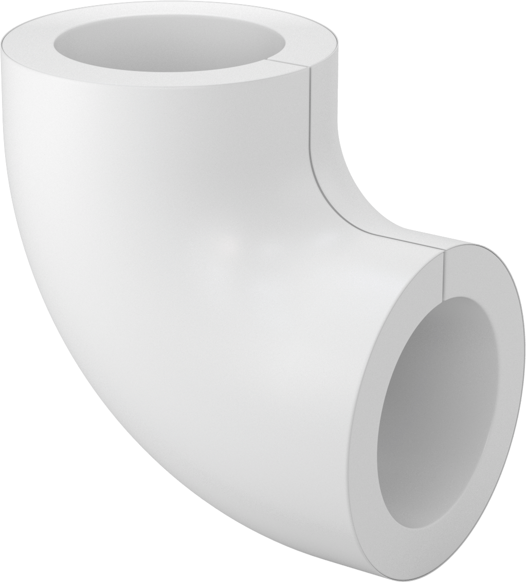 PVC Boru Yalıtım Kılıfı, 90 Derece Dirsek, 5-7/8“ ila 6-5/8” yalıtım dış çapı için
