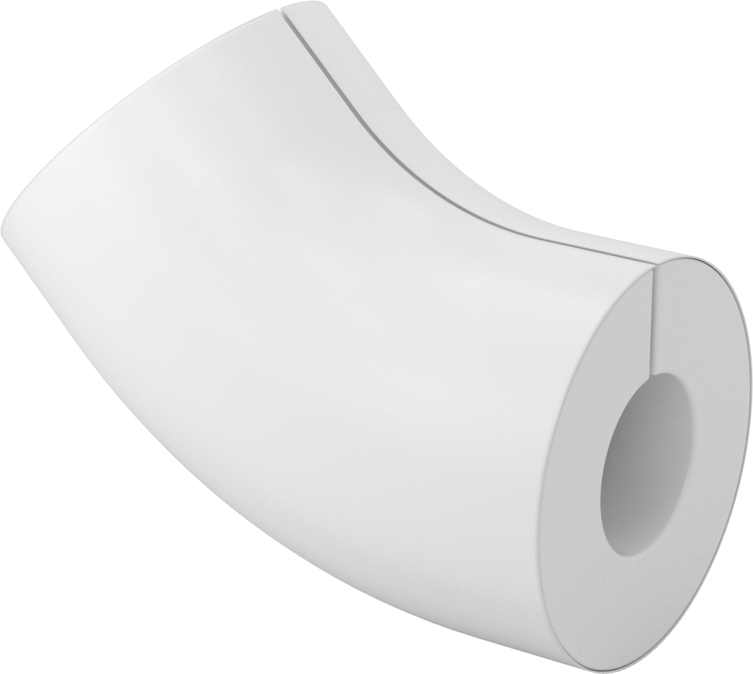 PVC Boru Yalıtım Kılıfı, 45 Derece Dirsek, 2-3/8" Yalıtım Dış Çapı için