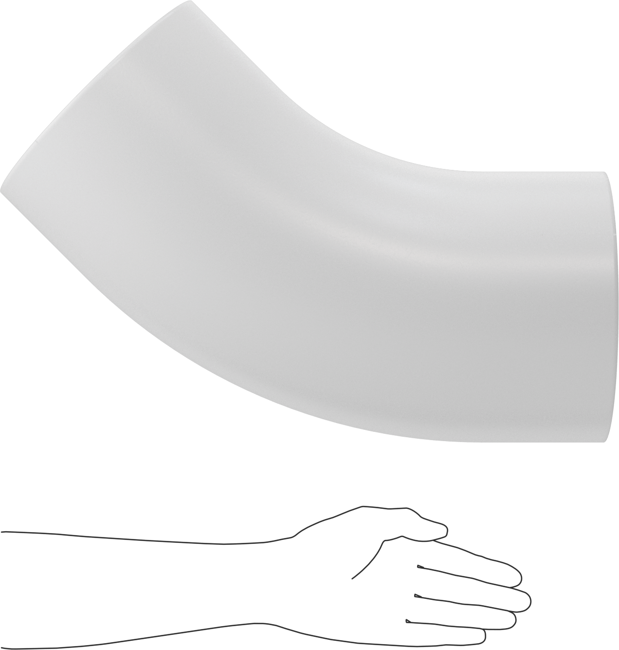 PVC Boru Yalıtım Kılıfı, 45 Derece Dirsek, 4-7/8“ ila 5-3/8” Yalıtım Dış Çapı için
