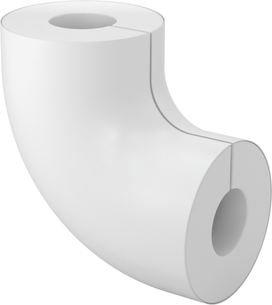 PVC Boru Yalıtım Kılıfı, 90 Derece Dirsek, 2-1/8" Yalıtım Dış Çapı için