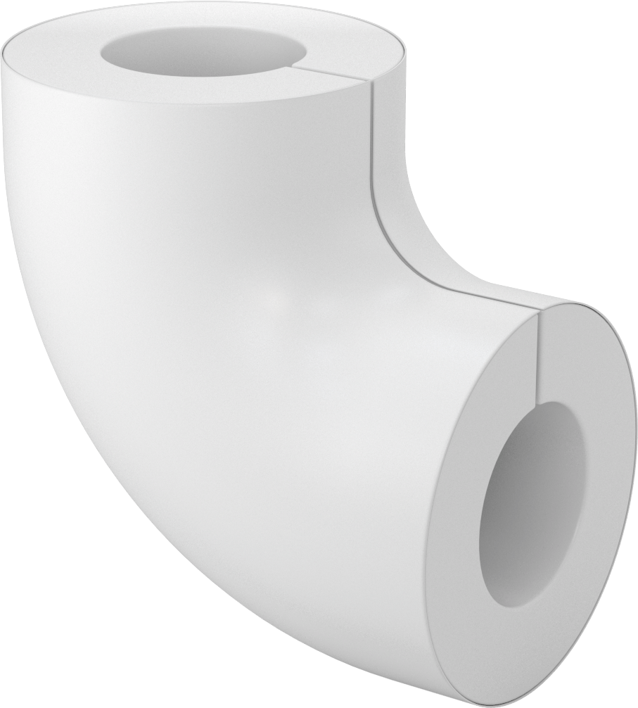 PVC Boru Yalıtım Kılıfı, 90 Derece Dirsek, 3-1/8" Yalıtım Dış Çapı için