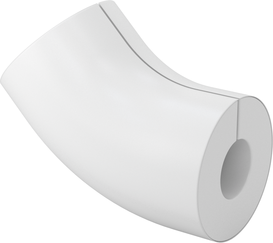 PVC Boru Yalıtım Kılıfı, 45 Derece Dirsek, 2-1/8" Yalıtım Dış Çapı için