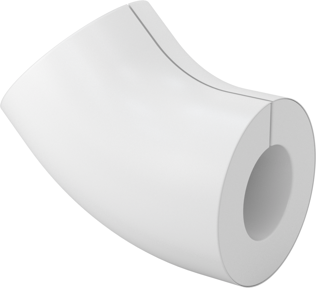 PVC Boru Yalıtım Kılıfı, 45 Derece Dirsek, 3-1/8" Yalıtım Dış Çapı için