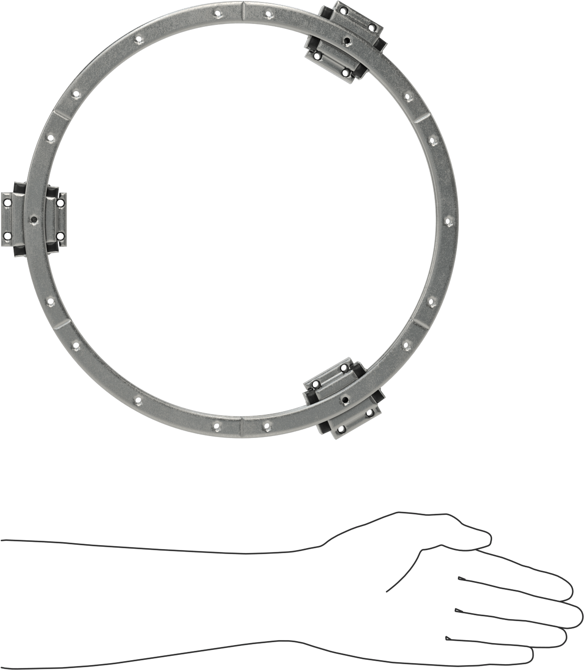 Eğriler için Bilyalı Rulmanlı Taşıyıcı ve Kılavuz Ray, 150 mm Ray Bükülme Yarıçapına Sahip Yuvarlak Ray, 940 mm Uzunluk