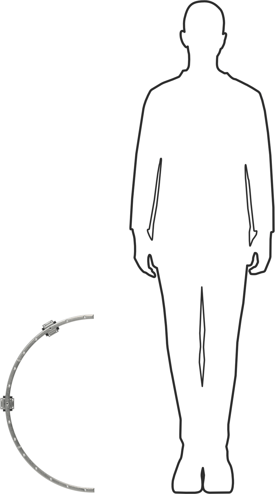 Eğriler için Bilyalı Rulmanlı Taşıyıcı ve Kılavuz Ray, 300 mm Ray Bükülme Yarıçapına Sahip Yarım Yuvarlak Ray, 940 mm Uzunluk