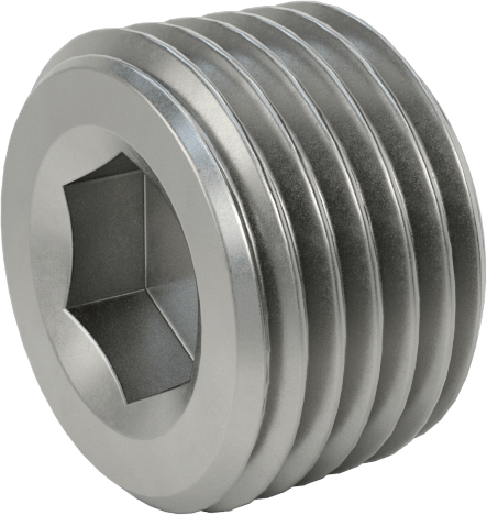 Aşırı Basınçlı Çelik Tapa, Altıgen Tahrikli ve 7/8" Konik, 1/8 PTF Erkek