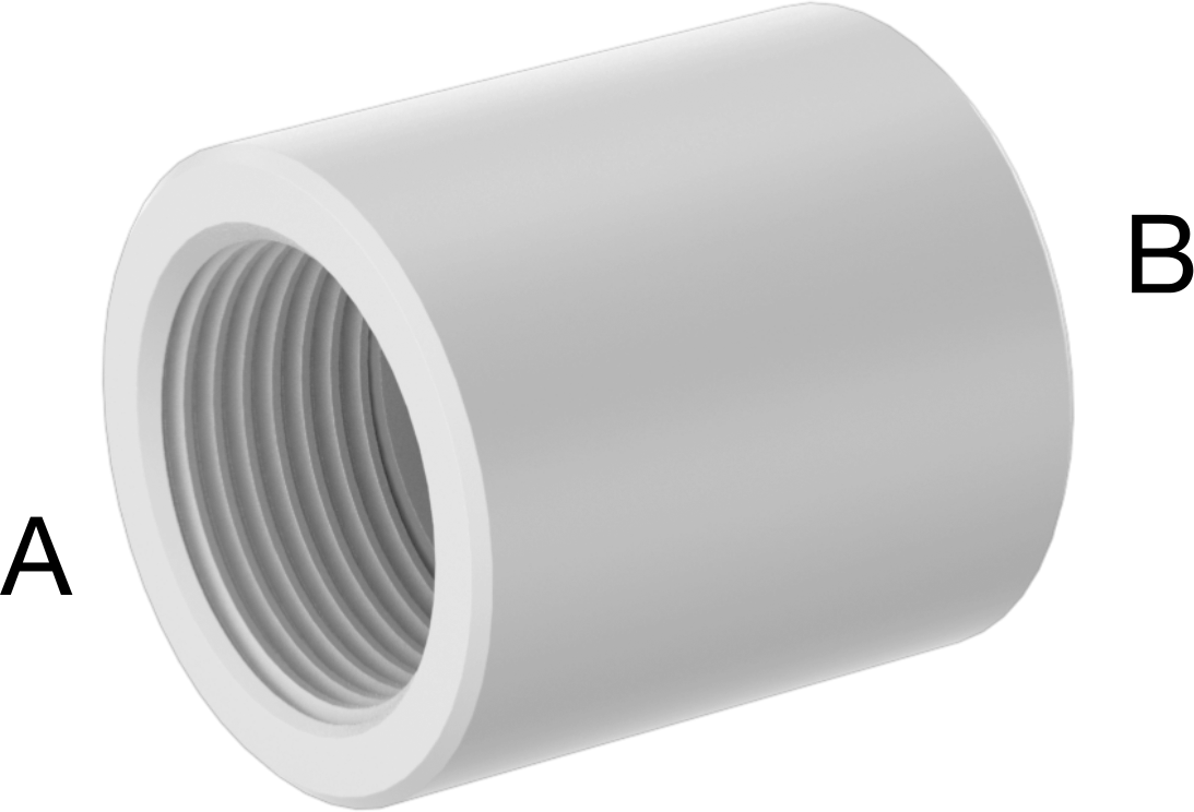 Redüktör, Kimyasallar için Yüksek Sıcaklık PTFE Boru için 3/4 NPT Dişi x 1/2 NPT Dişi