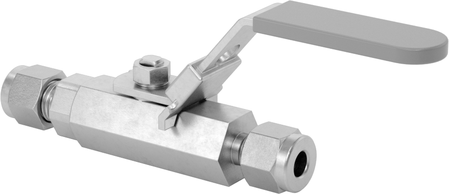 Kilitlenebilir Kollu Açma/Kapama Vanası, 1/4" Dış Çaplı Boru için Yor-Lok Bağlantı Parçaları