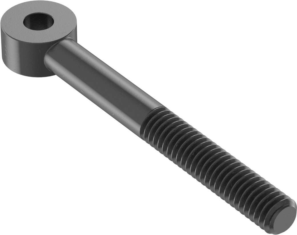 Sol Kısmen Dişli Çubuk Ucu Cıvatası, 5/16"-18 Diş, 1/4" ID, 3" Şaft Merkez Uzunluğu
