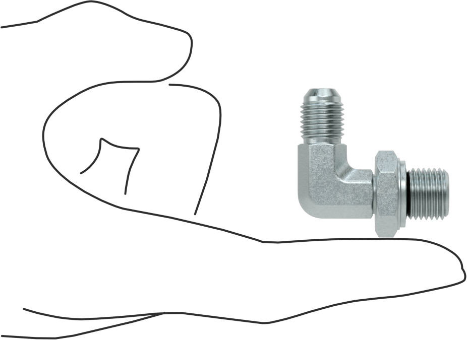 Çelik Boru için 37 Derece Genişletilmiş Bağlantı Parçası, 1/4" Dış Çaplı Boru x 1/4 BSPP için Erkek 90 Derece Adaptör