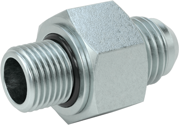 Çelik Boru için 37 Derece Genişletilmiş Bağlantı Parçası, Pullu Erkek Adaptör, 1/4" Boru Dış Çapı x 1/8 BSPP için