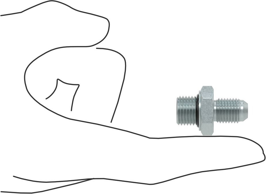 Çelik Boru için 37 Derece Genişletilmiş Bağlantı Parçası, Pullu Erkek Adaptör, 1/4" Dış Çaplı Boru x 1/4 BSPP