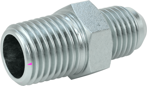 Çelik Boru için 37 Derece Genişletilmiş Bağlantı Parçası, 1/4" Dış Çaplı Boru x 1/4 BSPT için Erkek Düz Adaptör