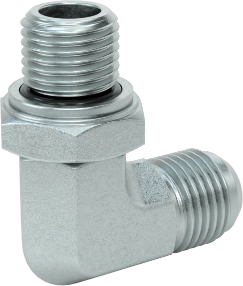 Çelik Boru için 37 Derece Genişletilmiş Bağlantı Parçası, 3/8" Dış Çaplı Boru x 1/4 BSPP için Erkek 90 Derece Adaptör