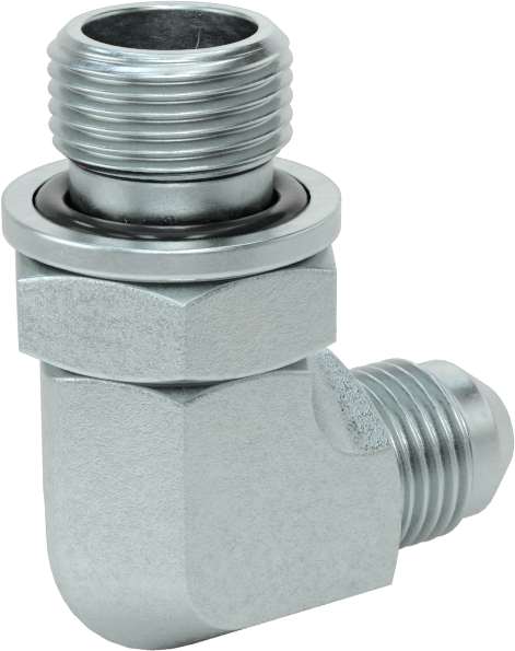 Çelik Boru için 37 Derece Genişletilmiş Bağlantı Parçası, 3/8" Dış Çaplı Boru x 3/8 BSPP için Erkek 90 Derece Adaptör