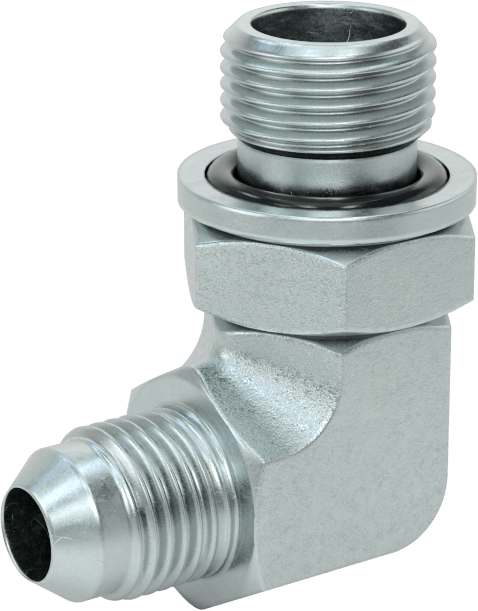 Çelik Boru için 37 Derece Genişletilmiş Bağlantı Parçası, 3/8" Dış Çaplı Boru x 3/8 BSPP için Erkek 90 Derece Adaptör