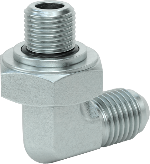 Çelik Boru için 37 Derece Genişletilmiş Bağlantı Parçası, 1/4" Dış Çaplı Boru x 1/8 BSPP için Erkek 90 Derece Adaptör