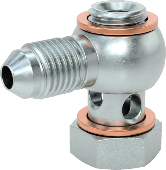 Çelik Boru için 37 Derece Genişletilmiş Bağlantı Parçası, 1/4" Boru için 90 Derece Dirsek, M12 x 1,5 mm Erkek Boru
