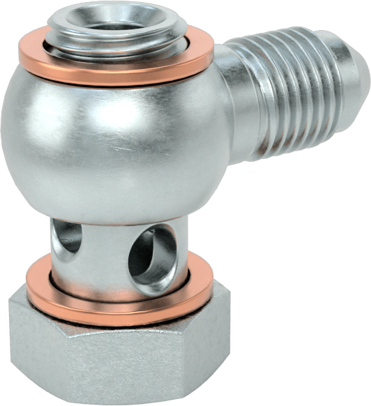 Çelik Boru için 37 Derece Genişletilmiş Bağlantı Parçası, 1/4" Boru için 90 Derece Dirsek, M12 x 1,5 mm Erkek Boru