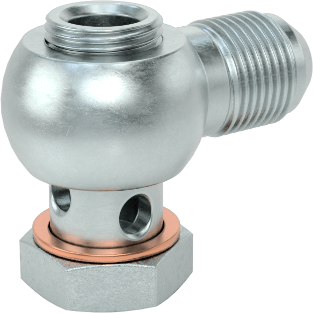 Çelik Boru için 37 Derece Genişletilmiş Bağlantı Parçası, 1/2" Boru için 90 Derece Dirsek, M18 x 1,5 mm Erkek Boru