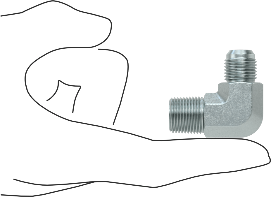 Çelik Boru için 37 Derece Genişletilmiş Bağlantı Parçası, 3/8" Dış Çaplı Boru x 3/8 BSPT için Erkek 90 Derece Adaptör