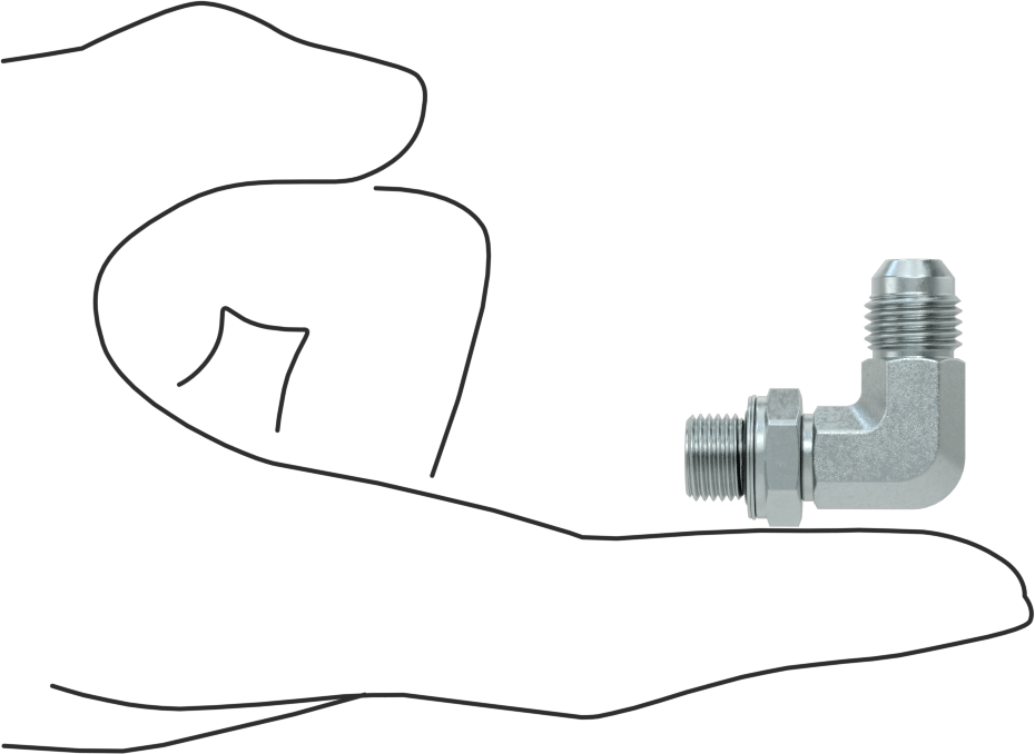 Çelik Boru için 37 Derece Genişletilmiş Bağlantı Parçası, 1/4" Dış Çaplı Boru için Erkek 90 Derece Adaptör, M10 x 1 mm