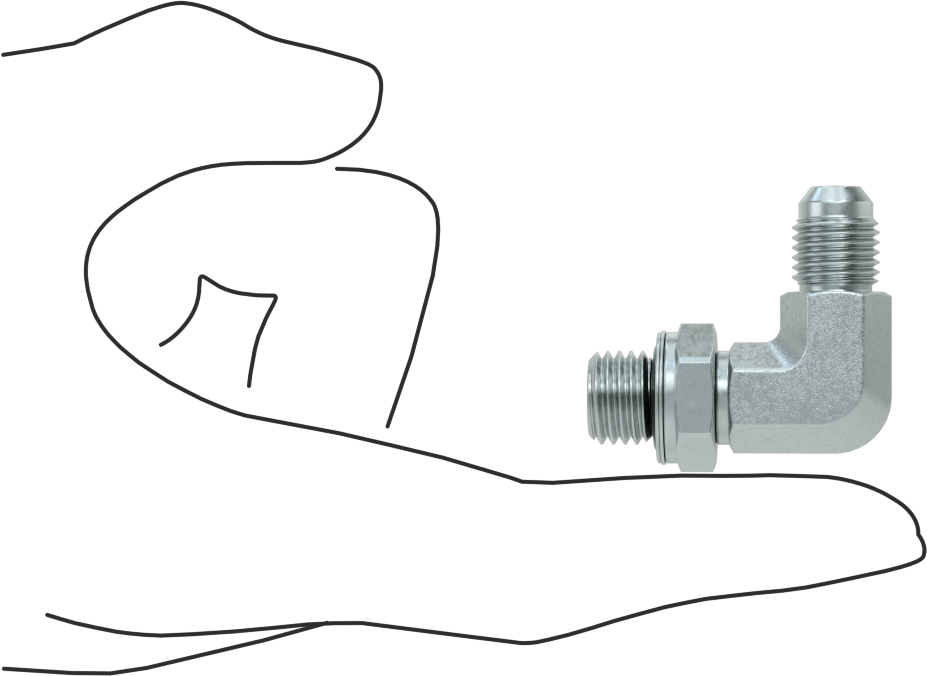 Çelik Boru için 37 Derece Genişletilmiş Bağlantı Parçası, 1/4" Dış Çaplı Boru için Erkek 90 Derece Adaptör, M12 x 1.5 mm