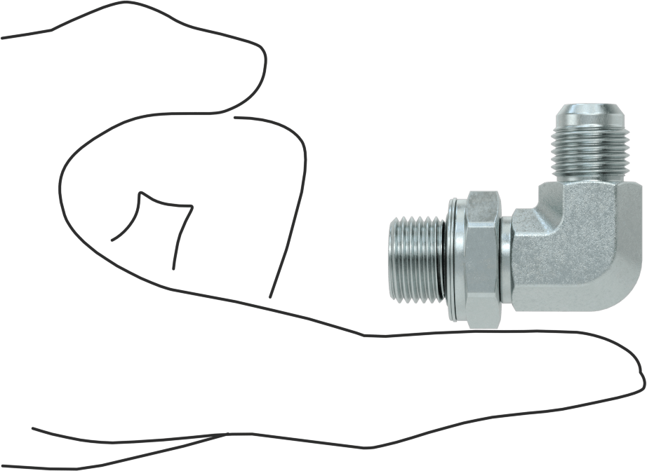 Çelik Boru için 37 Derece Genişletilmiş Bağlantı Parçası, 3/8" Dış Çaplı Boru için Erkek 90 Derece Adaptör, M16 x 1.5 mm