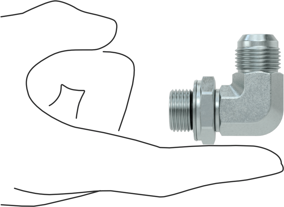 Çelik Boru için 37 Derece Genişletilmiş Bağlantı Parçası, 1/2" Dış Çaplı Boru için Erkek 90 Derece Adaptör, M18 x 1.5 mm