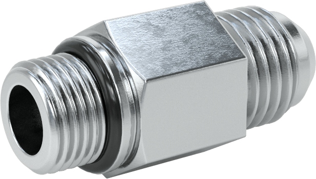 Çelik Boru için 37 Derece Genişletilmiş Bağlantı Parçası, 1/4" Dış Çaplı Boru x 1/8 BSPP için Erkek Düz Adaptör