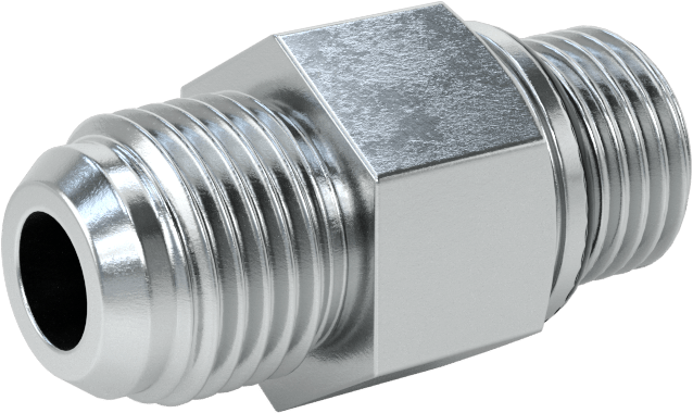 Çelik Boru için 37 Derece Genişletilmiş Bağlantı Parçası, 3/8" Dış Çaplı Boru x 1/4 BSPP için Erkek Düz Adaptör