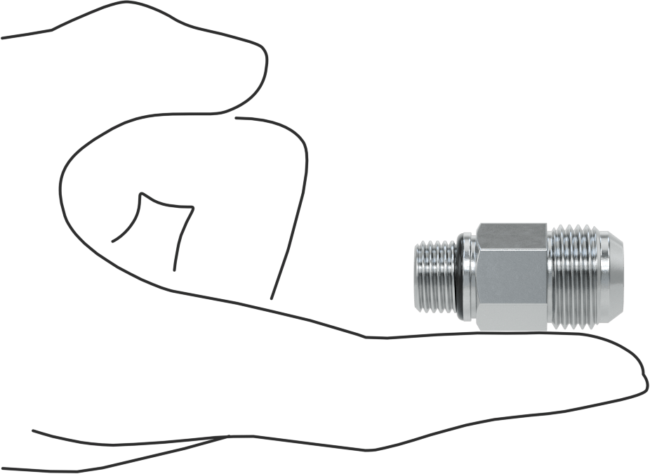 Çelik Boru için 37 Derece Genişletilmiş Bağlantı Parçası, 1/2" Dış Çaplı Boru x 1/4 BSPP için Erkek Düz Adaptör