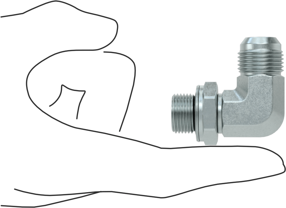Çelik Boru için 37 Derece Genişletilmiş Bağlantı Parçası, 1/2" Dış Çaplı Boru x 3/8 BSPP için Erkek 90 Derece Adaptör