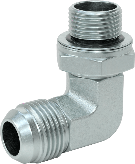 Çelik Boru için 37 Derece Genişletilmiş Bağlantı Parçası, 1/2" Dış Çaplı Boru x 3/8 BSPP için Erkek 90 Derece Adaptör