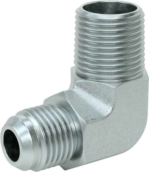 Çelik Boru için 37 Derece Genişletilmiş Bağlantı Parçası, 3/8" Dış Çap x 1/4 BSPT için Erkek 90 Derece Adaptör