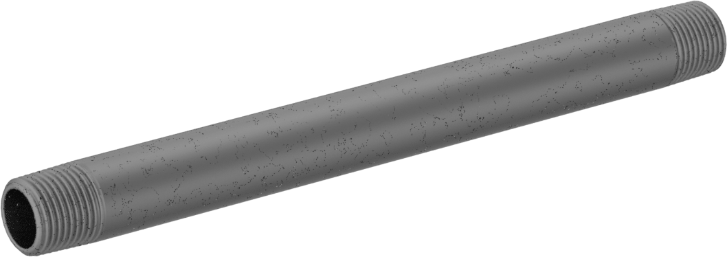 Standart Cidarlı Galvanizli Çelik Dişli Boru Nipeli, Her İki Ucu Dişli, 3/8 NPT, 7" Uzunluk