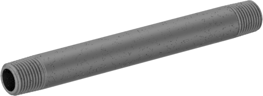 Standart Cidarlı Galvanizli Çelik Dişli Boru Nipeli, Her İki Ucu Dişli, 1/8 NPT, 3-1/2" Uzunluk